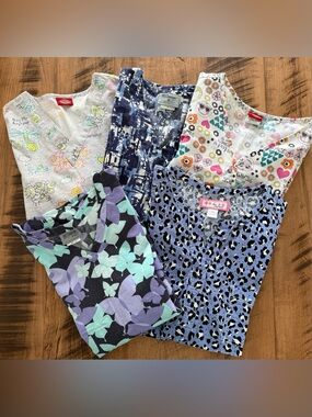 Dickies Women’s Scrub Tops in White, Blue, Purple, Black, Mint